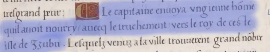 Passage in Pigafetta’s 1525 manuscript where Magellan sends a young man that he had taken under his wing along with the interpreter, Enrique, to speak to the king of Cebu.