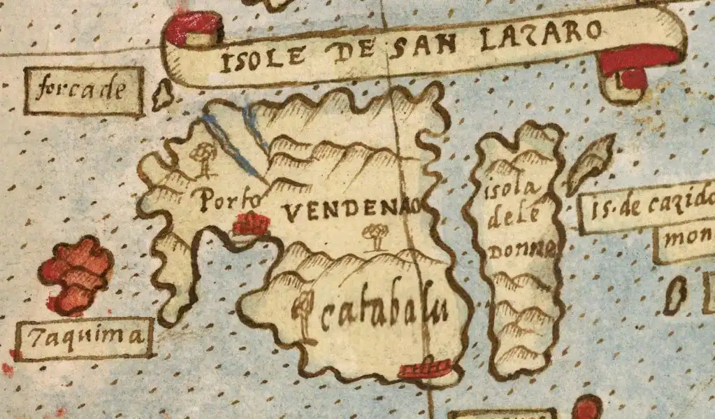 If Catabalu is indeed Ratabaluy, then it’s possible that it is located on the southeast edge of Mindanao, but as this map is quite crude, given that it positions Luzon and Visayas on the east of Mindanao, one has to take the information given by this map with tons of salt.